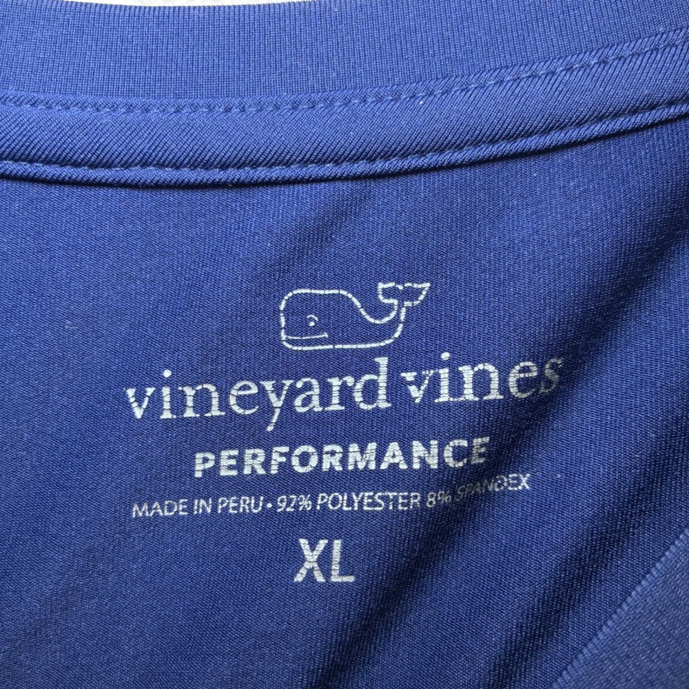 Vineyard Vines Performance T Shirt Men XL Blue Stripe Golf Preppy Stretch Active - Picture 4 of 7